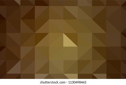 Dark Yellow vector abstract polygonal template. Polygonal abstract illustration with gradient. Best triangular design for your business.