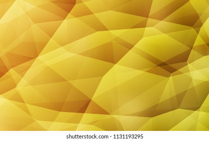 Dark Yellow vector abstract polygonal template. Modern abstract illustration with triangles. Completely new template for your banner.