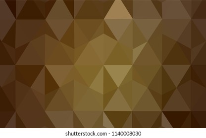 Dark Yellow vector abstract polygonal template. Creative geometric illustration in Origami style with gradient. Completely new template for your banner.