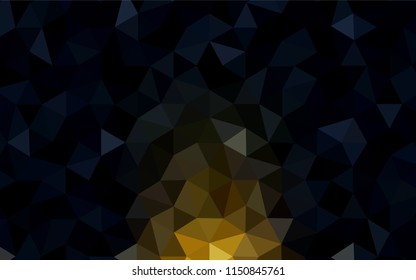 Dark Yellow vector abstract polygonal background. Triangular geometric sample with gradient.  A new texture for your web site.