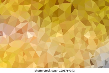 Dark Yellow vector abstract polygonal template. Shining polygonal illustration, which consist of triangles. Pattern for a brand book's backdrop.
