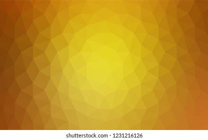 Dark Yellow vector abstract polygonal template. Glitter abstract illustration with an elegant triangles. Textured pattern for your backgrounds.