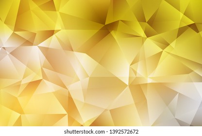Dark Yellow vector abstract polygonal pattern. Elegant bright polygonal illustration with gradient. Triangular pattern for your design.