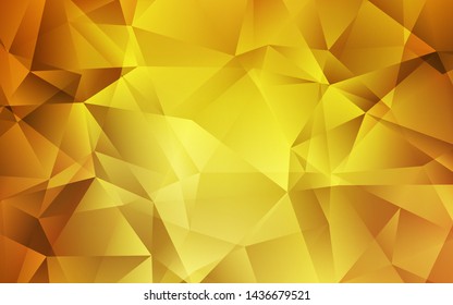 Dark Yellow vector abstract polygonal pattern. A sample with polygonal shapes. Template for cell phone's backgrounds.