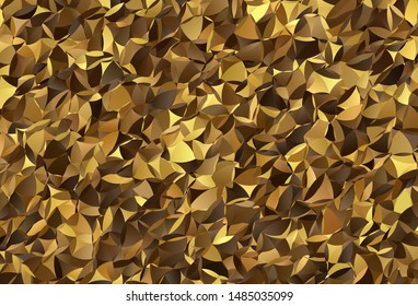 Dark Yellow vector abstract polygonal template. Creative illustration in halftone style with triangles. Best triangular design for your business.