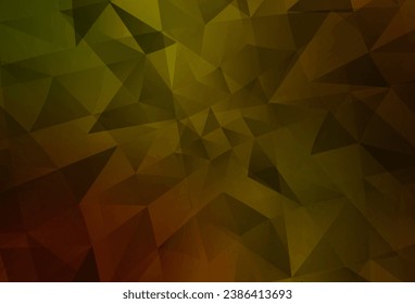 Dark Yellow vector abstract polygonal pattern. Shining colorful illustration with triangles. A completely new design for your leaflet.