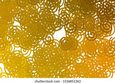 Dark Yellow vector backdrop with bent lines. Geometric illustration in abstract style with gradient.  A new texture for your  ad, booklets, leaflets.