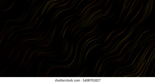 Dark Yellow vector backdrop with bent lines. Gradient illustration in simple style with bows. Template for cellphones.