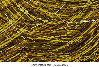 Dark Yellow vector backdrop with bent lines. Colorful abstract illustration with gradient lines. Brand new design for your ad.