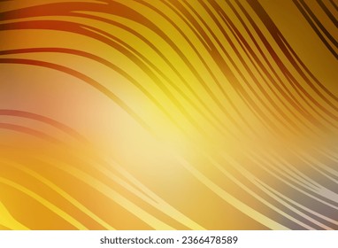 Dark Yellow vector backdrop with bent lines. Smart illustration in abstract style with gradient lines.  New composition for your brand book.