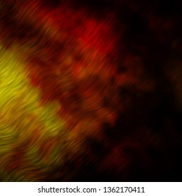 Dark Yellow vector backdrop with circular arc. Brand new colorful illustration with bent lines. Pattern for websites, landing pages.