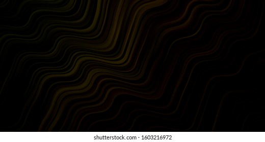 Dark Yellow vector backdrop with circular arc. Colorful illustration in abstract style with bent lines. Template for cellphones.