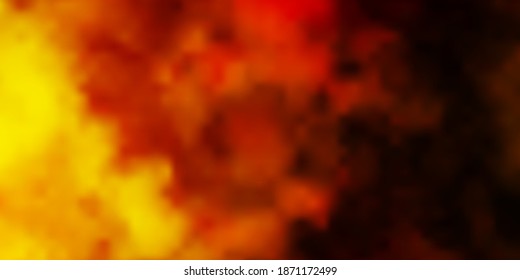 Dark Yellow vector backdrop with cumulus. Abstract illustration with colorful gradient clouds. Beautiful layout for uidesign.