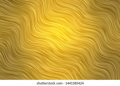 Dark Yellow vector backdrop with curves. Illustration in halftone style with gradient curves. Template for your UI design.