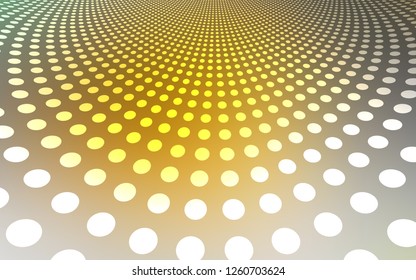 Dark Yellow vector backdrop with dots. Beautiful colored illustration with blurred circles in nature style. Pattern can be used as texture of wallpapers.