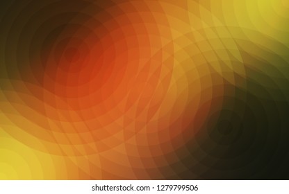 Dark Yellow vector backdrop with dots. Blurred decorative design in abstract style with bubbles. Pattern can be used as texture of wallpapers.