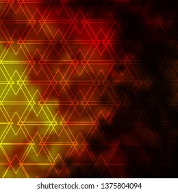 Dark Yellow vector backdrop with lines, triangles. Abstract gradient design with colorful triangles. Pattern for commercials.