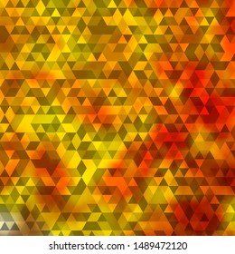 Dark Yellow vector backdrop with lines, triangles. Glitter abstract illustration with triangular shapes. Template for landing pages.