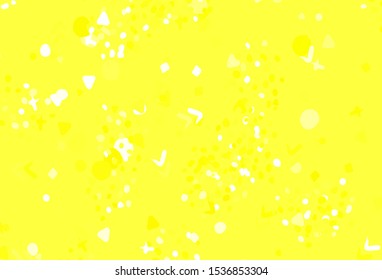 Dark Yellow vector backdrop with memphis shapes. Modern abstract illustration with colorful random forms. Background for a cell phone.