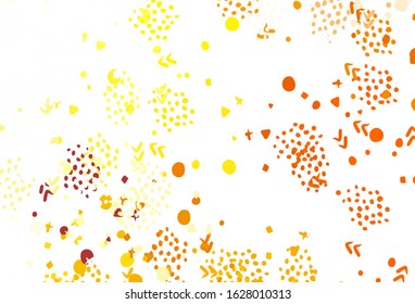 Dark Yellow vector backdrop with memphis shapes. Simple colorful illustration with abstract gradient shapes. Simple design for your web site.