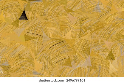 Dark Yellow vector backdrop with memphis shapes.
