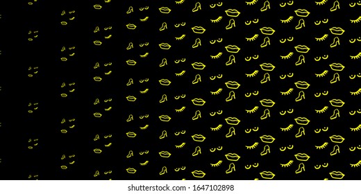 Dark Yellow vector backdrop with woman's power symbols. Colorful illustration with gradient feminism shapes. Elegant design for wallpapers.