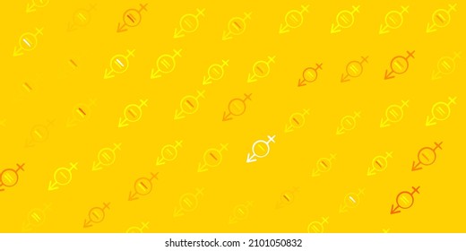 Fondo vector amarillo oscuro con símbolos de potencia femenina. Ilustración abstracta con una representación del poder femenino. Diseño para el Día Internacional de la Mujer.