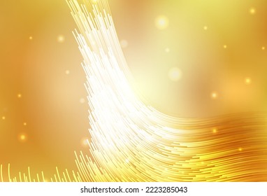 Dark Yellow Vector Backdrop With Wry Lines. A Circumflex Abstract Illustration With Gradient. Simple Template For Your Design.