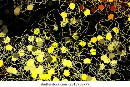 Dark Yellow vector background with abstract shapes. Decorative design in abstract style with random forms. Elegant design for wallpapers.