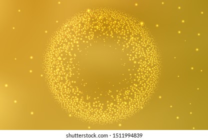 Dark Yellow vector background with astronomical stars. Space stars on blurred abstract background with gradient. Smart design for your business advert.
