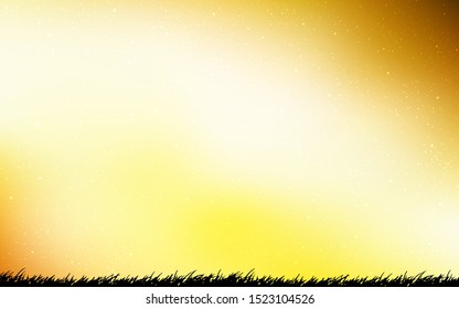 Dark Yellow vector background with astronomical stars. Blurred decorative design in simple style with galaxy stars. Template for cosmic backgrounds.