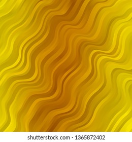 Dark Yellow vector background with bent lines. Abstract illustration with gradient bows. Best design for your posters, banners.