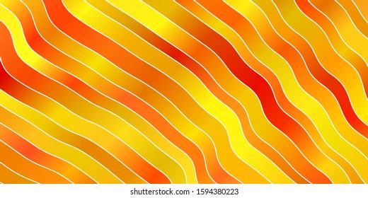 Dark Yellow vector background with bent lines. Colorful illustration, which consists of curves. Smart design for your promotions.