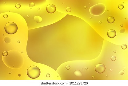 Dark Yellow vector background with bubble shapes.