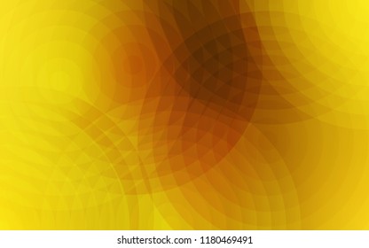 Dark Yellow vector background with bubbles. Blurred bubbles on abstract background with colorful gradient. Pattern can be used as texture of wallpapers.