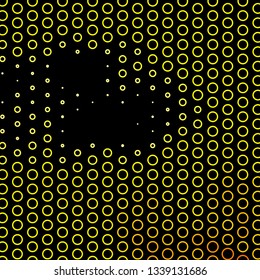 Dark Yellow vector background with circles. Abstract colorful disks on simple gradient background. Pattern for booklets, leaflets.