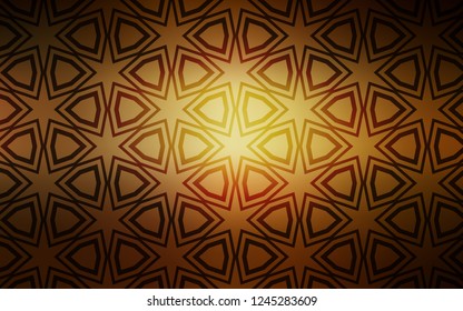 Dark Yellow vector background with colored stars. Glitter abstract illustration with colored stars. Template for sell phone backgrounds.