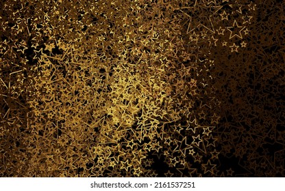 Dark Yellow vector background with colored stars. Stars on blurred abstract background with gradient. Pattern for futuristic ad, booklets.