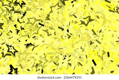 Dunkelgelber Vektorhintergrund mit farbigen Sternen. Abstrakte Illustration mit farbigen Sternen. Muster für Astrologie-Websites.