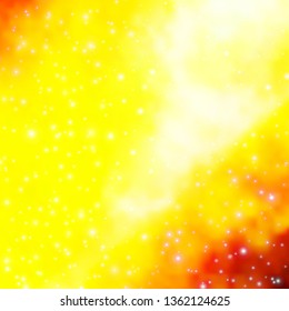 Dark Yellow vector background with colorful stars. Decorative illustration with stars on abstract template. Pattern for websites, landing pages.
