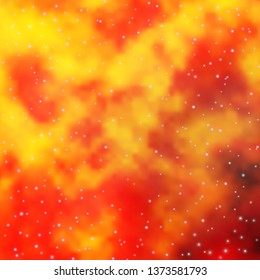 Dark Yellow vector background with colorful stars. Colorful illustration with abstract gradient stars. Pattern for new year ad, booklets.