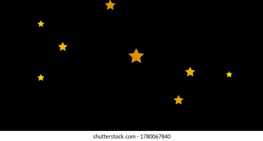Dark Yellow vector background with colorful stars. Colorful illustration in abstract style with gradient stars. Theme for cell phones.