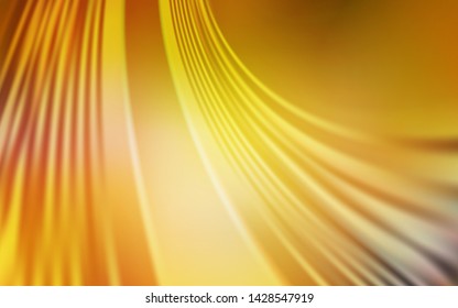 Dark Yellow vector background with curved lines. A shining illustration, which consists of curved lines. Abstract design for your web site.