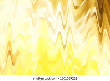 Dark Yellow vector background with curved lines. Colorful geometric sample with gradient lines.  Abstract style for your business design.