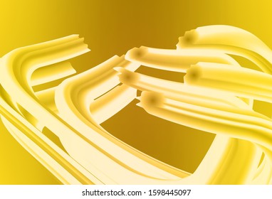 Dark Yellow vector background with curved lines. Geometric illustration in abstract style with gradient.  Abstract style for your business design.