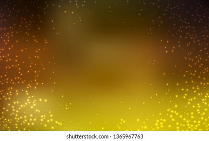 Dark Yellow vector background with galaxy stars. Shining illustration with sky stars on abstract template. Pattern for astrology websites.
