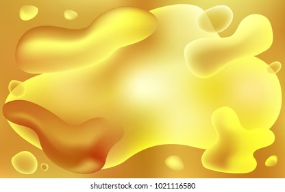 Dark Yellow vector background with lava shapes. Glitter abstract illustration with wry lines. Textured wave pattern for backgrounds.