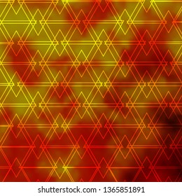 Dark Yellow vector background with lines, triangles. Smart design in abstract style with gradient triangles. Template for wallpapers.