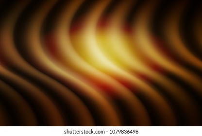 Dark Yellow vector background with liquid shapes. Shining illustration, which consist of blurred lines, circles. Marble design for your web site.