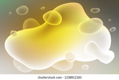 Dark Yellow vector background with liquid shapes. Colorful abstract illustration with gradient lines. The best blurred design for your business.